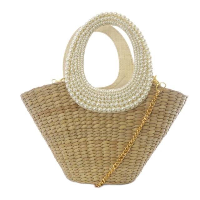 【中古】ラブティックボンボン ショルダーバッグ ハンドバッグ ベージュ 白 ホワイト /SR レディース