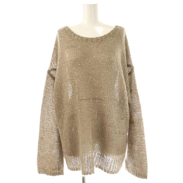 【中古】ジャーナルスタンダードレサージュ 24AW モヘヤMIXスパンコールニット セーター ベージュ /DO ■OS