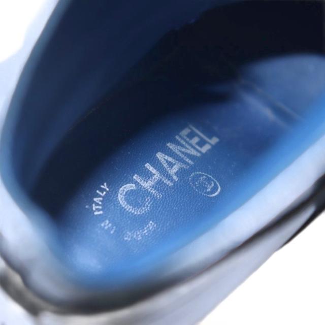 【中古】シャネル CHANEL ショートブーツ チャンキーヒール レザー 36.5 黒 ブラック キルティング ココマーク /AQ