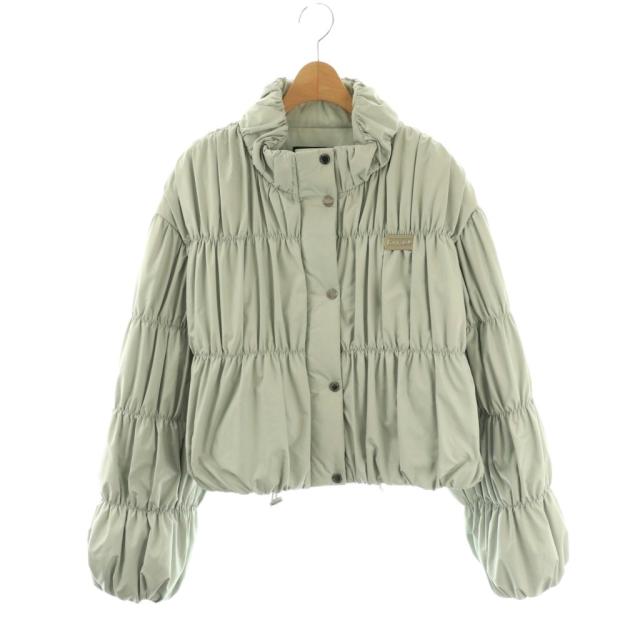 【中古】フォクシー FOXEY  23年 Neige Short Coat コート 中綿 アウター 42 ライトグレー 43870 /CX ■OS レディース