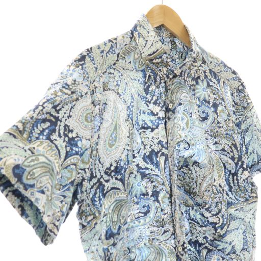 【中古】エトロ ETRO ペイズリー柄 半袖シャツ 総柄 ブルー マルチカラー /CX ■OS メンズ_2