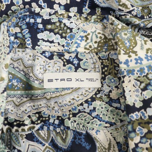 【中古】エトロ ETRO ペイズリー柄 半袖シャツ 総柄 ブルー マルチカラー /CX ■OS メンズ_4
