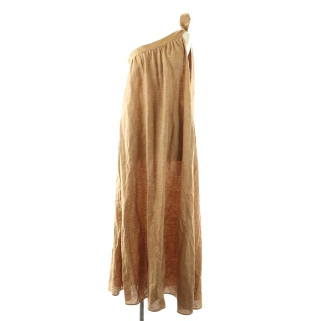 【中古】マイラン MYLAN One Shoulder Ribbon Dress ワンピース ロング ワンショルダー F ベージュ /HK ■OS