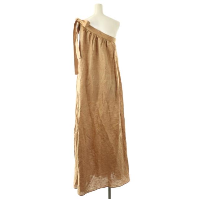 【中古】マイラン MYLAN One Shoulder Ribbon Dress ワンピース ロング ワンショルダー F ベージュ /HK ■OS_1