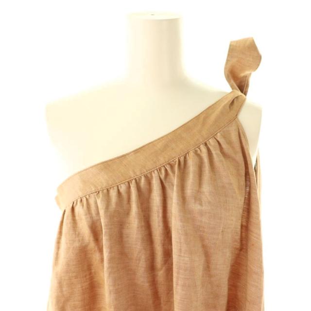【中古】マイラン MYLAN One Shoulder Ribbon Dress ワンピース ロング ワンショルダー F ベージュ /HK ■OS_3