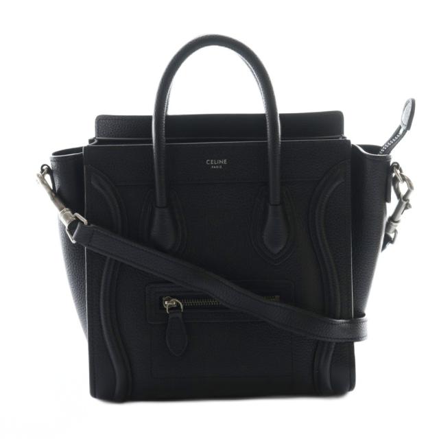 【中古】セリーヌ CELINE ラゲージ ナノ ハンド ショルダー 2WAY レザー 黒 ブラック 189243 /AQ ■OS ■OH