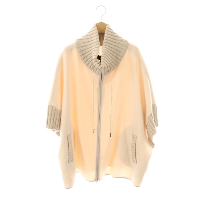 【中古】ファビアナフィリッピ 23AW ウール カシミヤ混ケープ ポンチョ アウター S ベージュ ライトピンク /CX ■OS