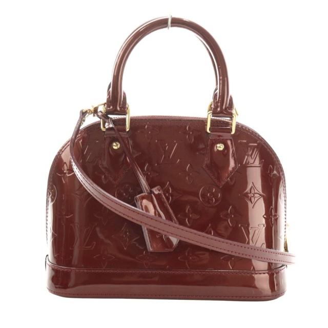 【中古】ルイヴィトン ヴェルニ アルマBB 2WAYバッグハンド ショルダー 2WAY モノグラム エナメル 赤 レッド M91678