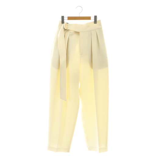 【中古】ローヘン LOHEN 23AW ビックDカンスラッシュパンツ ワイド タック ベルト付き 38 アイボリー /CX ■OS