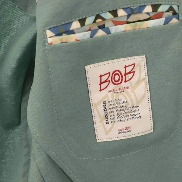 【中古】ボブ コットンナイロンセットアップ スーツ ジャケット パンツ 46 ミントグリーン マルチカラー /DO ■OS_7