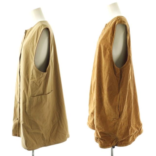 【中古】未使用品 ラボレイトリー REVERSIBLE MOUNTAINEER LONG VEST ベスト リバーシブル LA405 F ベージュ_2