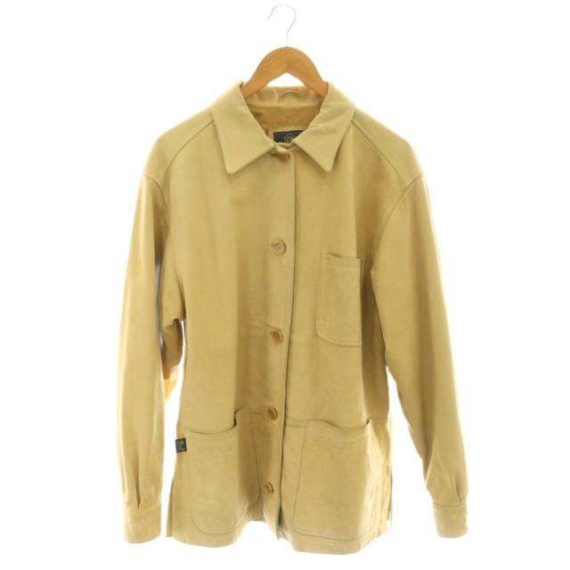 【中古】フェイ Fay レザージャケット ステンカラー 本革 M ベージュ /CX ■OS ■SH メンズ