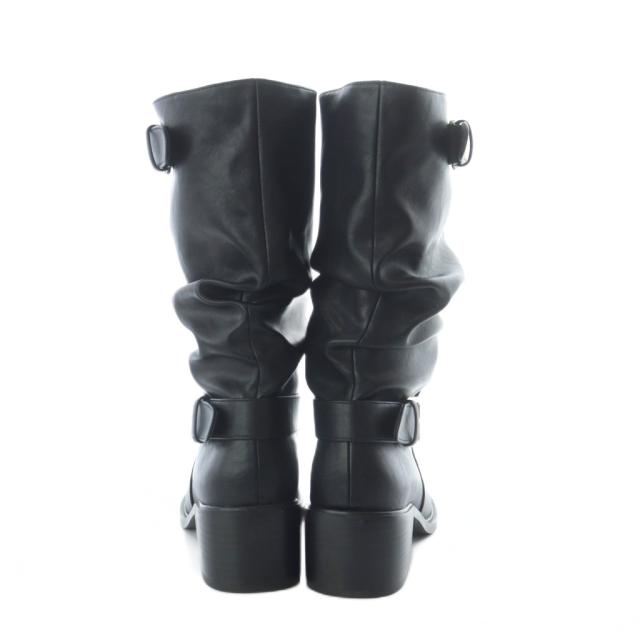 【中古】未使用品 スナイデル SNIDEL 25AW ルーズバックルショートブーツ ベルト 黒 ブラック /RI ■OS レディース_3