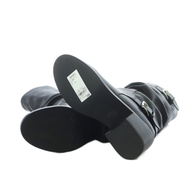 【中古】未使用品 スナイデル SNIDEL 25AW ルーズバックルショートブーツ ベルト 黒 ブラック /RI ■OS レディース_4
