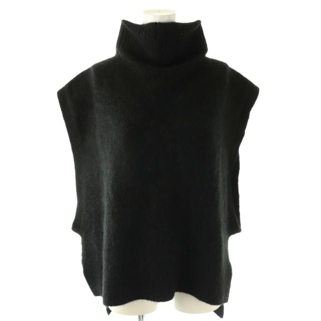 【中古】プレインピープル PLAIN PEOPLE MONAアルパカニュアンスネックニットベスト プルオーバー 9 ブラック /HK