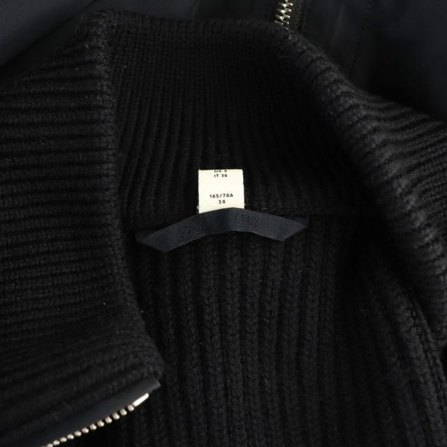 【中古】バーバリー BURBERRY ニット切替フーデッドメタルボタンジャケット 34 ネイビー /DO ■OS レディース_6