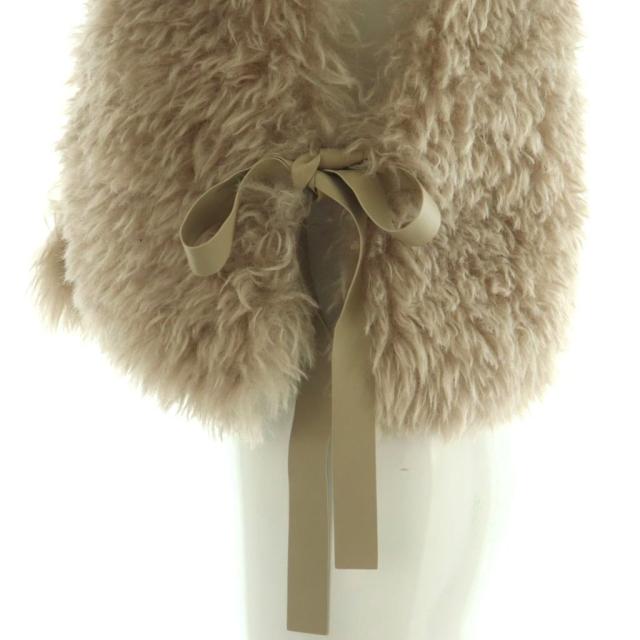 【中古】グレースコンチネンタル 25AW ジレ ベスト フェイクファー クロップド丈 36 ベージュ /MI ■OS レディース_5