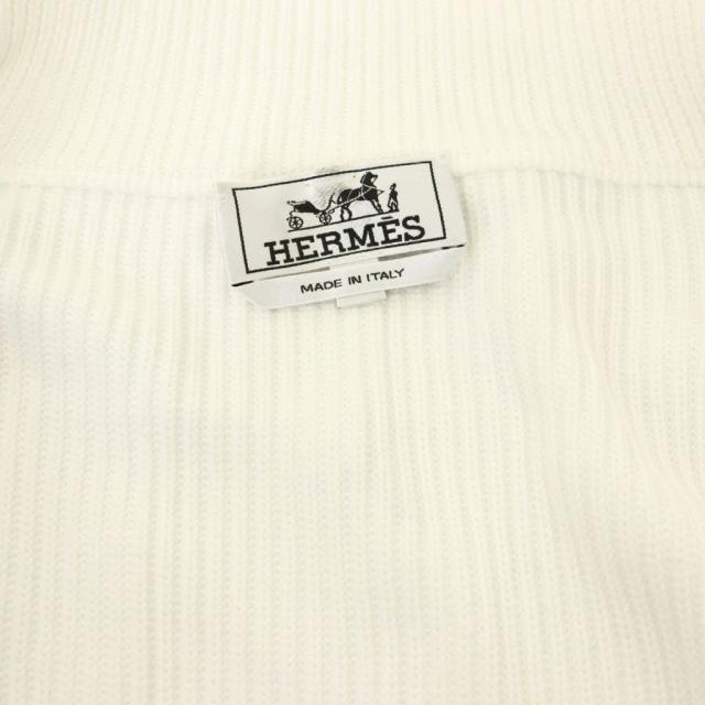 【中古】エルメス HERMES コットン ドライバーズ ニット セーター ジップアップ L ホワイト /CX ■OS ■AD メンズ_4