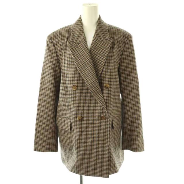 【中古】ジャーナルスタンダードレサージュ 24AW チェックヘリンボーンブレザー ジャケット テーラード ベージュ 紺