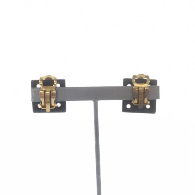 【中古】シャネル CHANEL ココマーク アイレットスクエアイヤリング 黒 ブラック ゴールド色 01P /SR ■OH レディース_3