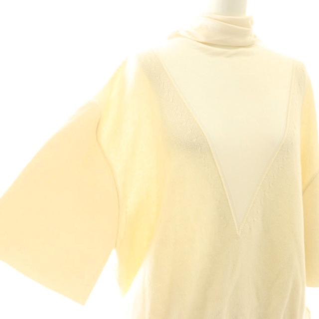 【中古】サルヴァトーレフェラガモ 23SS カシミヤ 半袖 ニット セーター プルオーバー M アイボリー /CX ■OS_3
