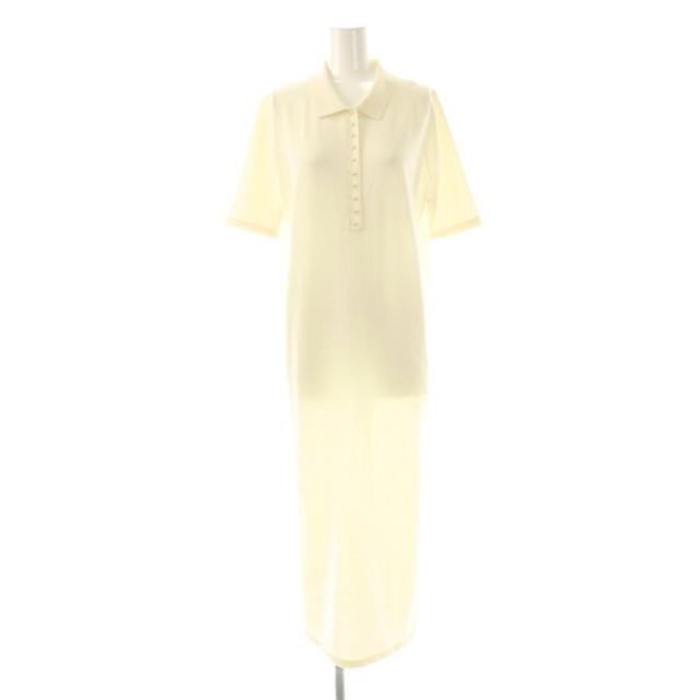 【中古】ボールジー トゥモローランド 25AW ウールポリエステルパールコンビ ポロロングワンピース ロング 36 ホワイト