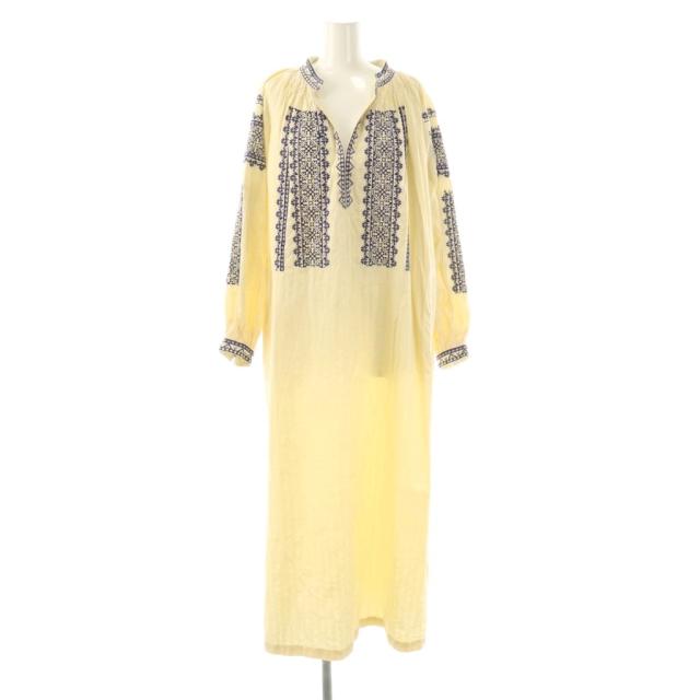 【中古】サラマリカ 25AW Cotton Jacquard Zari Embroidery Dress ワンピース 長袖 ロング S