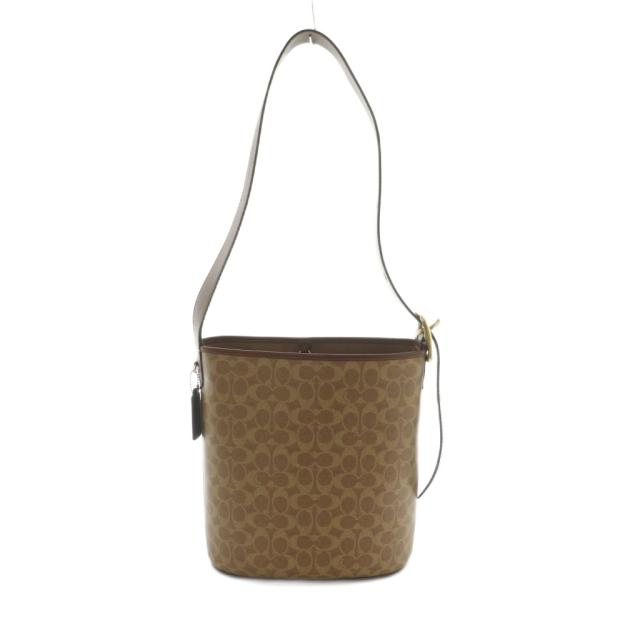 【中古】コーチ COACH シグネチャー キャンバス バケットバッグ ショルダーバッグ 茶 CCT55 /MI ■OS ■SH レディース