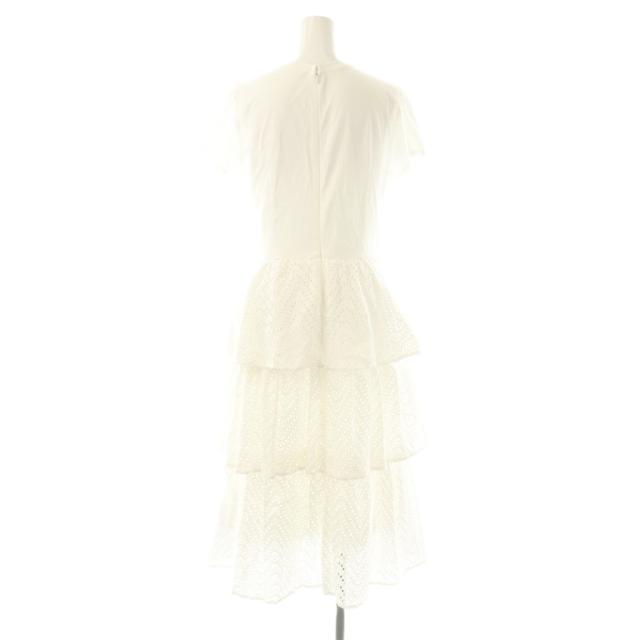 【中古】ボーダーズアットバルコニー BORDERS at BALCONY LACE DRESS ワンピース ロング 半袖 38 ホワイト /HK