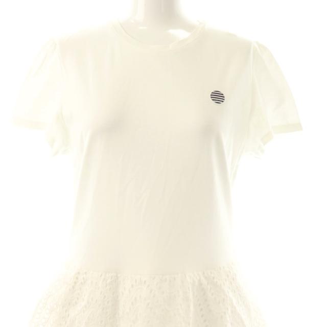 【中古】ボーダーズアットバルコニー BORDERS at BALCONY LACE DRESS ワンピース ロング 半袖 38 ホワイト /HK