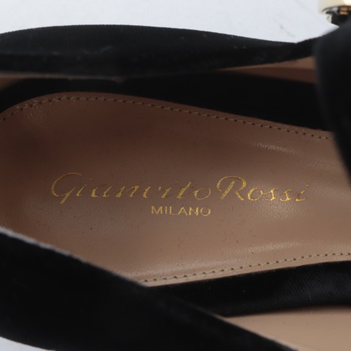 【中古】ジャンヴィトロッシ mary ribbon メリージェーン パンプス チャンキーヒール ベルベット ストラップ 37.5_5