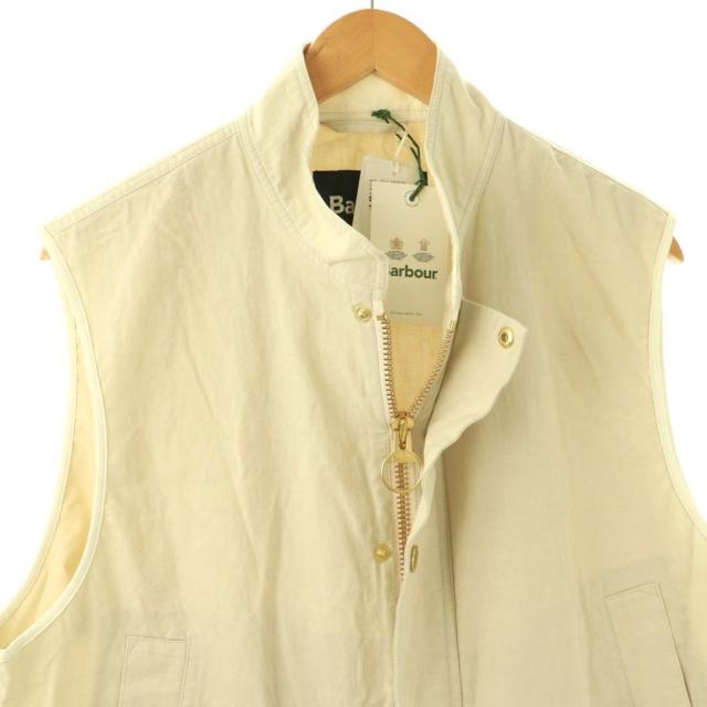 【中古】未使用品 バブアー Barbour 23SS FRAMeWORK別注 OVERSIZED VEST cotton ベスト ジレ F ライトベージュ /CX_3