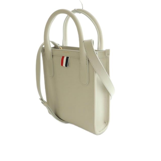 【中古】トムブラウン VERTICAL MINI TOTE IN SMOOTH CALF ショルダーバッグ レザー オフホワイト FAP466A-L0134