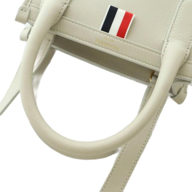 【中古】トムブラウン VERTICAL MINI TOTE IN SMOOTH CALF ショルダーバッグ レザー オフホワイト FAP466A-L0134