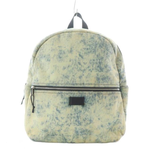 【中古】サンローラン パリ デニムバックパック バックパック 青 ベージュ ケミカルウォッシュ柄