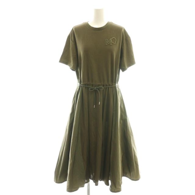 【中古】モンクレール MONCLER ABITO DRESS ワンピース 半袖 ロング コットン XS カーキ /NR ■OS レディース