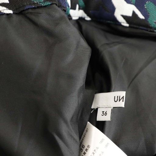 【中古】アンスリード UN3D. 23AW CHIDORI JACQUARD SK スカート ロング フレア 36 紺 黒 緑 /NR ■OS レディース_5