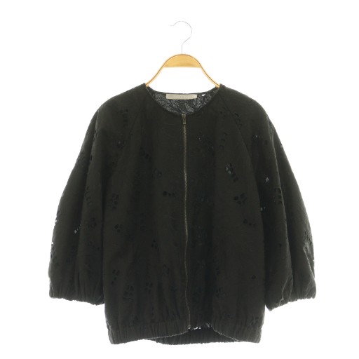 【中古】セオリーリュクス 25SS Ciel Embroidery Kaylee Blouson ブルゾン ジャケット 刺繍 38 ブラック