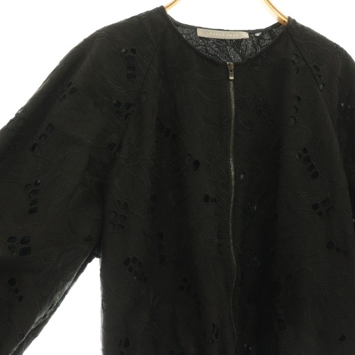【中古】セオリーリュクス 25SS Ciel Embroidery Kaylee Blouson ブルゾン ジャケット 刺繍 38 ブラック
