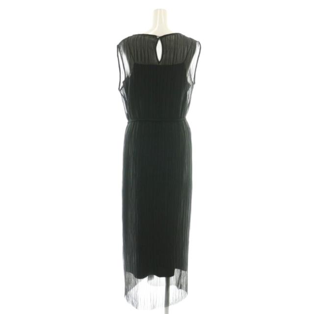 【中古】セオリーリュクス theory luxe 25SS Blaine Rione Dress ワンピース プリーツ シアー 38 ブラック /CX ■OS
