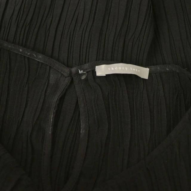 【中古】セオリーリュクス theory luxe 25SS Blaine Rione Dress ワンピース プリーツ シアー 38 ブラック /CX ■OS