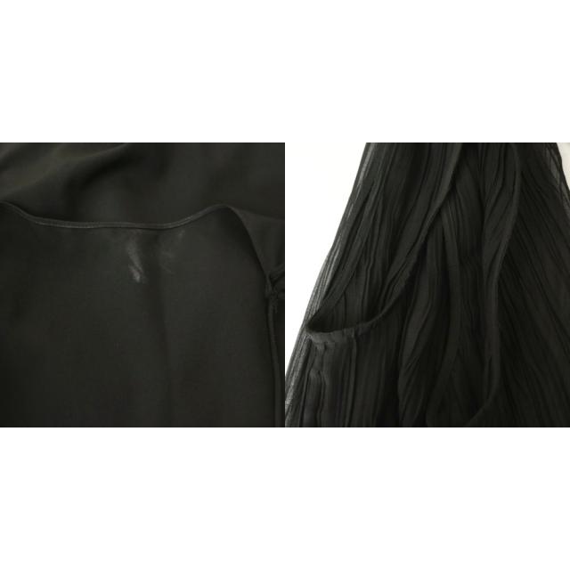 【中古】セオリーリュクス theory luxe 25SS Blaine Rione Dress ワンピース プリーツ シアー 38 ブラック /CX ■OS