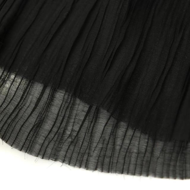 【中古】セオリーリュクス theory luxe 25SS Blaine Rione Dress ワンピース プリーツ シアー 38 ブラック /CX ■OS