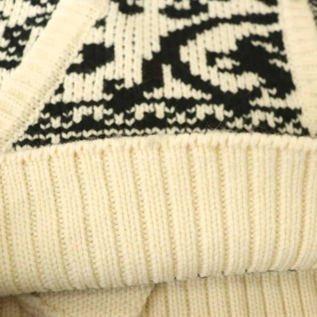 【中古】アメリ AMERI 24AW VINTAGE LIKE JACQUARD OVER VEST ベスト 前開き ウール混 F エクリュ 黒_6