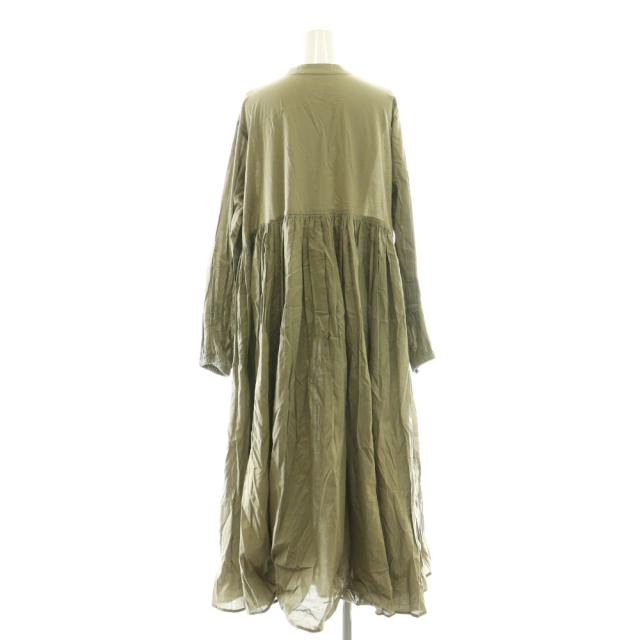 【中古】ビアズリー BEARDSLEY ガリャルダガランテ ギャザーワンピース シャツワンピース ロング 1 カーキ