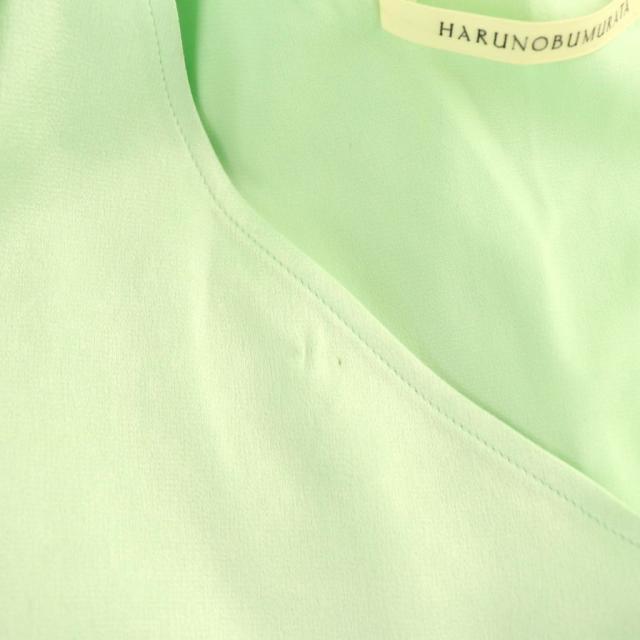 【中古】ハルノブムラタ HARUNOBUMURATA サテンノースリーブブラウス チュニック丈 ライトグリーン /CX ■OS_6