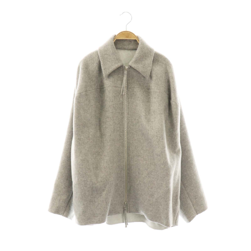 【中古】エンフォルド ENFOLD 25AW ZIPPER BLOUSON ブルゾン ジップアップ 38 グレー /DO ■OS レディース