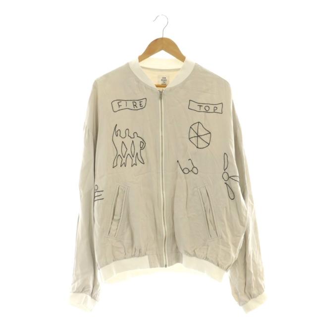 【中古】ソーイ SOE SO Satin Bomber YMO Jacket サテンブルゾン 刺繍 3 ライトグレー 白 黒 /CX ■OS ■SH メンズ