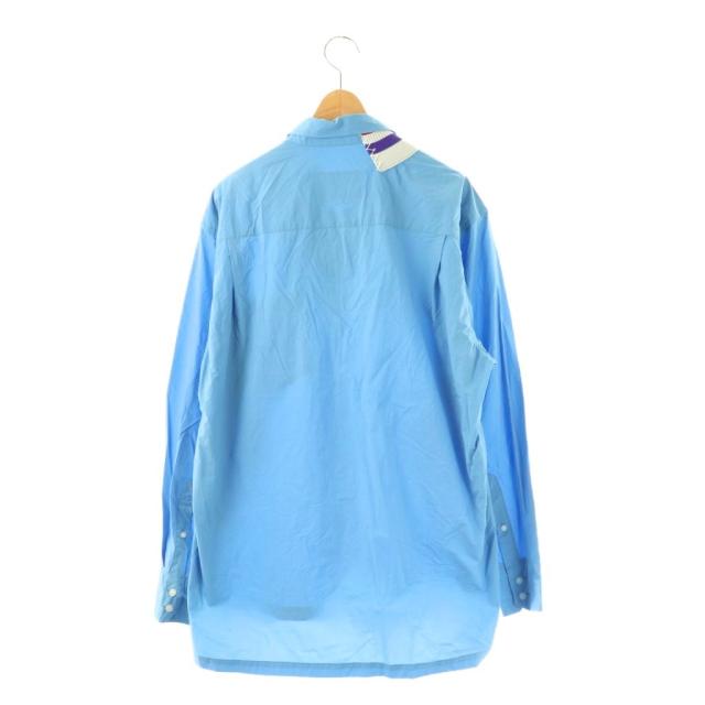 【中古】カラー kolor ナイロンレイヤードL/Sシャツ ボタンダウン 2 ライトブルー マルチカラー /ES ■OS ■SH_1