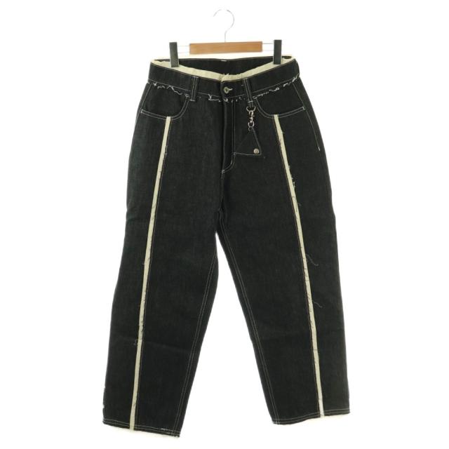 【中古】コーイ KOOI カットオフワイドデニムパンツ ジーンズ ジッパーフライ コットン 1 紺 /NR ■OS ■SH メンズ